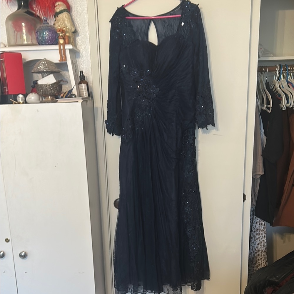 Elegant Navy Evening Gown